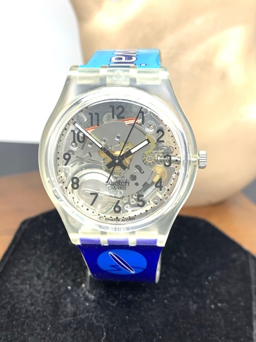 Swatch Unisex Watch GK209E Hawaii Swiss Quartz Blue Rubber Vintage 1994 34mm